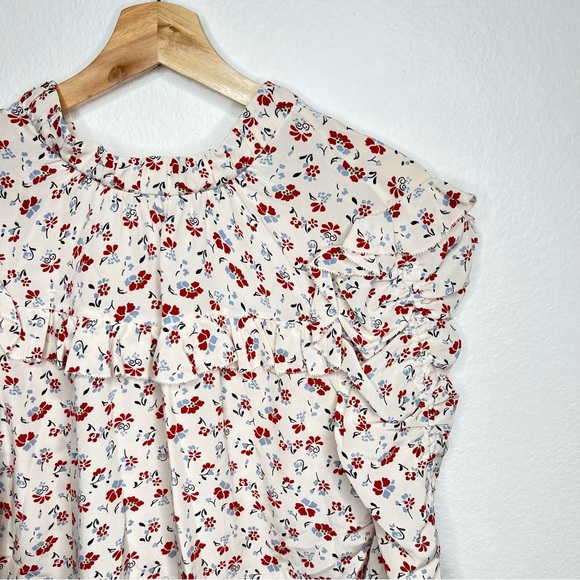 Veronica Beard Howell Blouse White Multi Floral Silk Bohemian Breathable Light - Picture 5 of 10